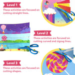 Skillmatics Scissor Skills Activity Book - Snip, Snip Unicorns & Princesses, Easter Basket Stuffers, Art & Craft Kit for Kids, 2 Child-Safe Scissors, 25 Fun Activities, Gifts for Ages 3, 4, 5, 6, 7