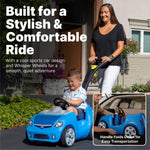 Step2 Whisper Ride II Kids Push Car, Ride-On Car with Seat Belt and Horn, Toddlers and Preschoolers Ages 18 Months–4 Years, Max Weight 50 lbs., Quick Fold Handle, Stroller Alternative, Blue