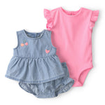Carter's Girl 3-Piece diaper cover set, Pink/Blue, 9M