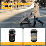 BABY JOY Baby Stroller, High Landscape Infant Carriage Newborn Pushchair with Foot Cover, Cup Holder, 5-Point Harness, Adjustable Backrest & Canopy, Suspension Wheels, Easy One-Hand Fold (Gray)