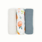 Little Unicorn Muslin Swaddle Blanket for Newborns & Infants | Soft & Breathable Fabric | Set of 3 Baby Blankets for Swaddling, Nursing, Shower Gifts (Georgia Peach)