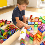 Coodoo 60 PCS Magnetic Building Tiles Kids Toys STEM Magnetic Blocks Sensory Toys Kids Games Magnet Building Toy for Boys and Girls Aged 3+, Kid Brain Development Preschool Kindergarten Toddler Toy
