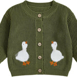 Toddler Baby Girl Cardigan Christmas Knit Sweater Long Sleeve Button Down Knitwear Kids Fall Winter Coat