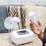 Crane Deluxe Double Electric Cordless Rechargeable Breast Pump, Portable, Closed System, Overflow Protection