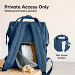 KeaBabies Baby Diaper Bag Backpack - Large Baby Bag for Boys, Girls, Waterproof Multi Function Travel Diaper Backpack with Changing Pad, Durable Travel Essentials for Moms and Dads (Navy Blue)