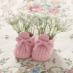 DovFanny Baby Booties Newborn Baby First Shoes Cozy Warm Knit Soft Booties for Toddler Infant Boy Girl (Light Pink, Infant, 0 Months, Age Range, US Footwear Size System, 3 Months, Medium)