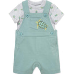 Little Me Clothes for Baby Boys' Turtle Shortall, Green, 9 Months