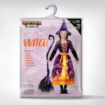 Spooktacular Creations Girls Light Up Bat Witch Tutu Costume, Toddlers Witch Dress with Hat and Broom for Kids Halloween Role Play Themed Parties, Purple Orange, 3T
