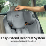 Chicco OneFit ClearTex All-in-One Car Seat, Slim Design, Rear-Facing Seat for Infants 5-40 lbs., Forward-Facing 25-65 lbs., Booster 40-100 lbs., Convertible Car Seat | Slate/Grey