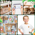 Qeeenar 1 Roll Jungle Animal Stickers Decal Reward Cute Office Supplies Incentives Animals Sticker Safari Party Favor, 500 Pcs Each Roll