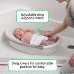 Ingenuity Sylvi Full Comfort 3-in-1 Grow with Me Baby Tub, Newborn to Toddler Baby Bath Tub, Supportive Sling, Includes Sylvie Wash Mit & Book, Easy Release Drain Plug, 0M+