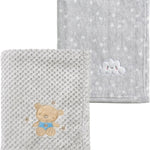 CREVENT 30''X40'' Cute Cozy Fluffy Warm Baby Blanket for Boys Infants Toddlers' Bedding Crib Cot Stroller, Baby Shower Birthday Newborn's Gift - Grey Cloud