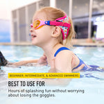 FINIS Dragonfly Goggles - Underwater Swimming Goggles for Kids - UV Protection - Anti-Fogging - Swim Goggle for Children Ages 3-8 - Flower Power