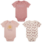MEYSAHO Baby Girl's Clothes Newborn 3-Piece Set 2025 Short Sleeves Cartoon Cute Strawberry Pattern Tops Cotton Bodysuits Toddler Infant Baby Gift Sets for 0 3 Months