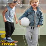 LessonZoo 3 Pack Toddler Boys Sweatpants Kid Open Bottom Athletic Elastic Waist Soft Lightweight Pants with Pocket Drawstring