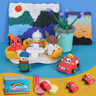 ifergoo Modeling Clay Kit - 36 Colors Magic Air Dry Ultra Light Clay, Safe & Non-Toxic, Great Toy Gift for Boys and Girls
