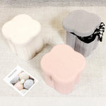 B FSOBEIIALEO Storage Ottoman Cube, Flowers Shaped Ottomans with Storage Foot Stool Footrest for Lving Room, Boucle Ottoman Seat for Dorm Room,Faux Teddy Fur,White 12.6"x12.6"x12.6"