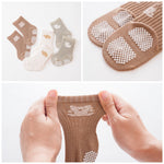 J Poqobog Baby Crew Socks,Grips Combed Cotton Socks Toddler Non-Skid for Girls,Boys Non Slip/Anti Skid 9-Pack (12-24 Months, Girls - 9 Pairs)