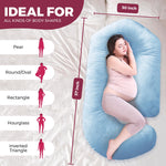 PILLANI Pregnancy Pillows for Sleeping - V C U Shaped Full Body Pillows for Adults with Removable Washable Cover, 57inch Cooling Maternity Pillow for Pregnant Women, Support for Back Belly Legs