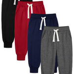 HXP 4 Pack Toddler Boys Sweatpants Pure Cotton Toddler Sweatpants Boys Kids Joggers Pants with Pocket Drawstring