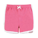 Hudson Baby Unisex Baby and Toddler Shorts Bottoms 4-Pack, Purple Coral, 0-3 Months