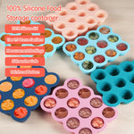 HIWOOD Baby Food Storage Container -12 x 1.5OZ Silicone Baby Food Freezer Tray with Silicone Lid, Perfect Food Container for Homemade Baby Food, Vegetables & Fruit Purees - Gossamer Pink
