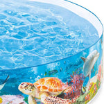 Intex Deep Sea Blue 8 Feet x 18 Inch SnapSet Instant Round Plastic Above Ground Swimming Kiddie Pool for Ages 3 Years and Up, Blue