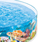 Intex Deep Sea Blue 8 Feet x 18 Inch SnapSet Instant Round Plastic Above Ground Swimming Kiddie Pool for Ages 3 Years and Up, Blue