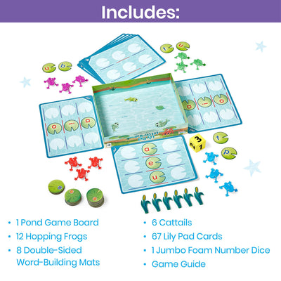 Hand2Mind Lily Pad Letter Hop - CVC & Sight Word Games, Fine Motor Skills Toys, Spelling & Word Making Activities, Family Learning Fun