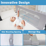 DEALNASTAR Bed Rail for Toddlers,Foldable Baby Bed Rail-47in/120cm Height Adjustable Safety Guard for Kids, Universal Fit Twin/Full/King/Queen Beds.