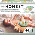 The Honest Company Clean Conscious Diapers for Delicate Skin | Up to 100% Leakproof | Hypoallergenic, Fragrance Free | Gender Neutral | Club Box, Size 1 (8-14 lbs), 78 Count (Prints May Vary)