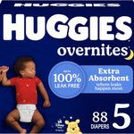 Huggies Size 3 Overnites Baby Diapers: Overnight Diapers, Size 3 (16-28 lbs), 132 Ct (2 Packs of 66), Packaging May Vary