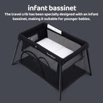Pamo Babe Travel Crib - Lightweight Baby Playpen with Bassinet, Portable Mini Playard