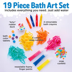 Creativity for Kids Soap Noodles Bath Art Studio – Bath Crayons, Soap Paint, Color Fizz & Confetti with Mold-Free Rubber Duck | Washable Bathtub Art & Sensory Toy Set for Toddlers and Kids (Ages 3+)