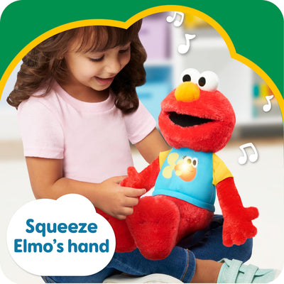 Just Play Sesame Street 13-inch Sing-Along Plush Elmo with Lights and Sounds, Super-Soft and Huggable, Kids Toys for Ages 18 Month