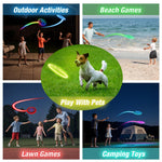 HYES 2 Pack Light up Flying Discs for Kids, 45 LEDs, 14 Lighting Modes, Rechargeable Glow in The Dark Flying Ring for Beach, Camping, Outdoor Game, Sport Toys for Teens Boys Adult
