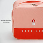TOPASION Cute Pink Empty First Aid Bags, Travel Medicine Bag for Women and Girls, Medical Supplies Organizer Bag, Portable Kit for Traveling, Car, Home, Camping, Office, Hiking, Outdoor