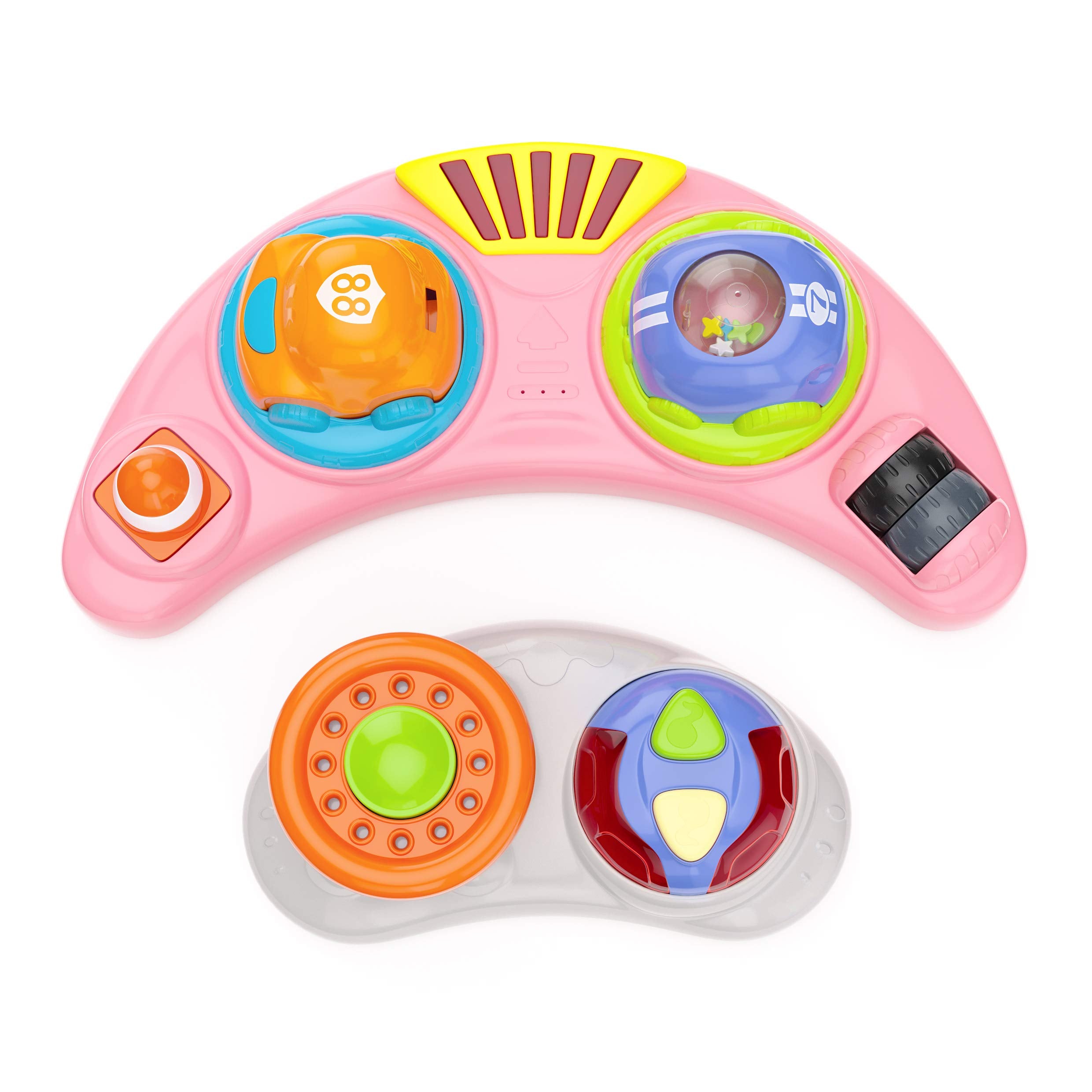 Storkcraft 3-in-1 Activity Walker and Rocker with Jumping Board and Feeding Tray, Interactive Walker for Toddlers and Infants, Pink