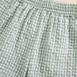 Kids Toddler Boys Girls Gingham Shorts Elastic Waist Plaid Loose Baggy Boxer Casual Summer Beach Bottoms (Green, 9-12 Months)