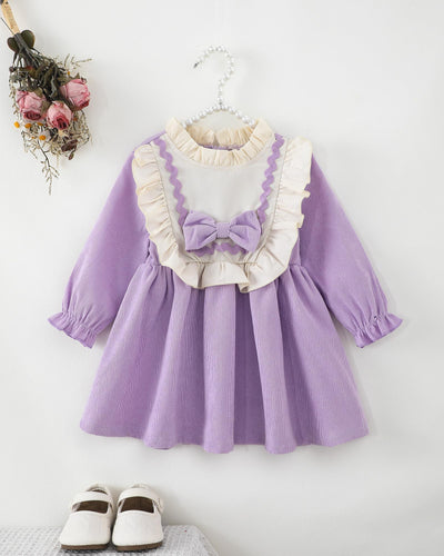 Kucnuzki 18 Months Girl Clothes Toddler Fall Dress Cute Long Sleeve Casual Ruffle Dress Baby Winter Outfit Baby Girl Clothes 12-18 Months
