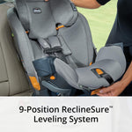 Chicco OneFit ClearTex All-in-One Car Seat, Slim Design, Rear-Facing Seat for Infants 5-40 lbs., Forward-Facing 25-65 lbs., Booster 40-100 lbs., Convertible Car Seat | Slate/Grey