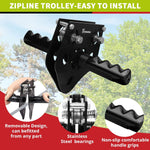 100 ft /120 ft /150 ft/180ft Zip Line Kit for Kids and Adult Up to 380 lb - Updated Removable Design Trolley and Thickened Seat, Rust Proof W/Safety Harness - Zipline Kits for Backyard