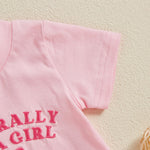 Summer Toddler Baby Girl T-Shirt Bow Letter Embroidery Short Sleeve Tops Cute Graphic Tee Spring Clothes (B Pink, 18-24 Months)