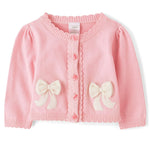 Gymboree,Baby-Girls,Button Up Cardigan Sweater,Simple Pink Ribbons,3-6 Months