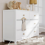 Graco Teddi 6 Drawer Double Dresser (White) – GREENGUARD Gold Certified, Interlocking Drawer System, Pre-Installed Drawer Tracks, Includes Two Sets of Knobs for Personalization