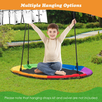 Costzon 2-Pack Kids Swing Combo Set with Swing Seat and Saucer Tree Swing, Swing Seat with Heavy-Duty Steel Chain, Adjustable Hanging Rope, Saucer Tree Swing for Outdoors, Playground