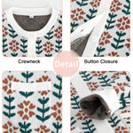 Infant Cardigan 3t 4t Toddler Girl Long Sleeve Floral Button Knit Sweater Cute Fall Winter Off-White Floral Knitwear Cardigans