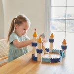 PlanToys® Castle Blocks Wooden Montessori Building and Imaginative Play Set | Creative Thinking, Fine Motor and Early STEM Learning Activity | Eco Friendly Open Ended Construction Toy