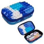 ZIPIT POP Pencil Case for Boys, Silicone Sensory Fidget Pencil Case for School, Large Capacity Stationery Organizer Box, Blue