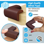 8-Pack Baby Proofing Corner Guards, Soft Rubber Corner Protectors for Furniture, 3M Adhesive Pre-Taped Corner Bumper Guards, Child Proof Safety for Fireplace, Table, Cabinet & Stairs, Brown